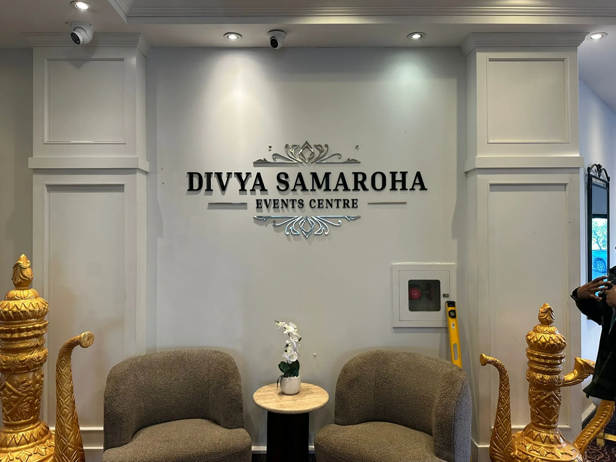 Divya Samaroha Events Centre dimensional acrylic lobby lettering on a wall