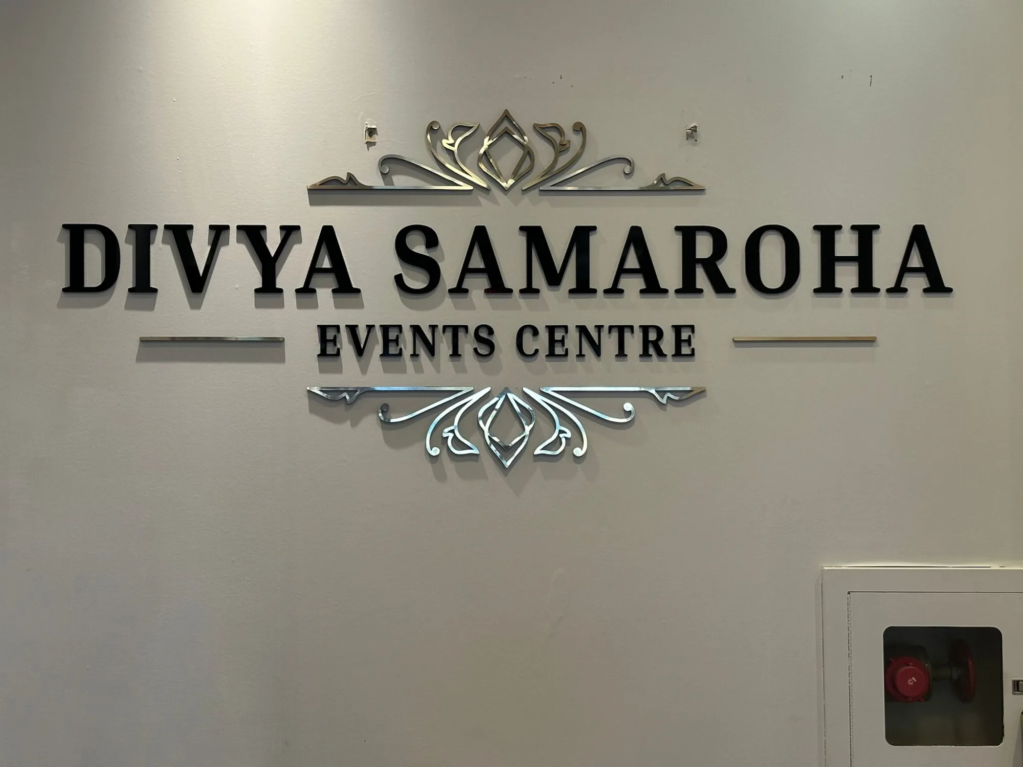Divya Samaroha Events Centre dimensional logo close up detail